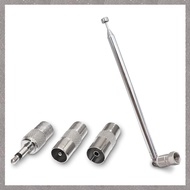 [M G L O] 1set Telescopic FM Radio Antenna Rod Antenna 3.5mm Adapter MAV Stereo Receiver F Type Male