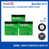 [Bundle of 3] CARTIGRO Glucosamine Chondroitin MSM Cream Triple Strength 4 Oz - To support normal joint function (Non-greasy)