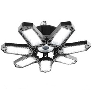 Deformable Ceiling Lighting LED Garage Lights Bulb Shop Light With 7+1 Adjustable Panels E26/E27 LED