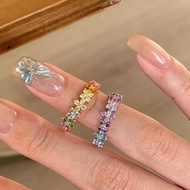 Monet Garden Ring Fashion Light Luxury Dopamine Colorful Treasures Running Princess Ring