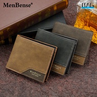 Men Short Wallet Classic Frosted Pu Leather Multi-card Slot Large Capacity Business Zipper Wallet