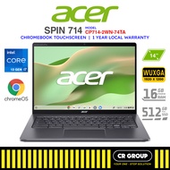 Acer Chromebook Spin CP714-2WN-74TA 2 in 1 Laptop - Intel Core i7-1355U - 16GB RAM - 512GB SSD (1Yr Acer Warranty)