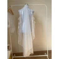 Veil Zara French Lace Veil Pengantin  Veil Nikah Tunang Veil Minimalist Veil Off White Border Lace