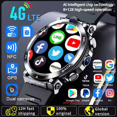 4G LTE Smartwatch with Wifi Download APP Software Dual Camera Video Calls 1.39" Smart Watch for Men 
