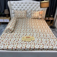 Bộ ga giường thun Latico siêu lạnh Lụa (áo gối ôm khóa kéo) - Mẫu Capybara Mini