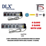 [100% ORIGINAL] DLX EXTENSION WIRE D5 SERIES TRAILING SOCKET WITH USB (4 GANG / 5 GANG)