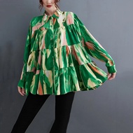 XITAO Shirt Loose Print Folds Shirt Casual Women Top