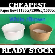 Paper Bowl 1150cc/1300cc/1500cc Paper Soup Bowls Fruit Salad Bowl Food Packaging with lid 纸碗/打包碗汤碗