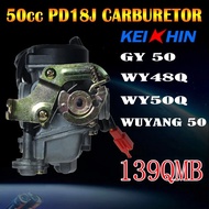 ⊹GY6 50cc 49cc Moped Carburetor GY50 PD18J Scooter 4 Stroke 139QMB 48cc-80cc 18mm WUYANG WY48Q W ▷x