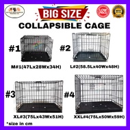 Collapsible Foldable Pet Dog Cage Crate Locally Made High Quality Large XL XXL XXXL Cat Pet Cage w/ Tray 47 /58/75/ 90cm