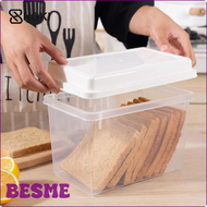 BESME กล่องเก็บของกล่องพสาสติกใส่ตู้เย็นขนมปัง,กล่องเก็บของพลาสติกโปร่งใส PP สี่เหลี่ยมพร้อมฝาปิดควา