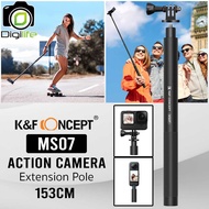 K&F Concept MS07 Action Camera Extension Pole 153 cm. ไม้เซลฟี่ พร้อมอะแดปเตอร์ อลูมิเนียมอัลลอยด์ M