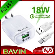 D&amp;D | BAVIN PC357 Fast Charging Wall Charger Adapter 3.1A 18W Supported Qualcomm 3.0 For OPPO Realme 5, Huawei Nova 5T,P30 P20 P10, P30 Mate 20,Samsung Note 10 iPhone 11 X XS 6 6S 7 8 plus Micro Lightning TYPE-C