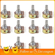 10PCS Top Adjustment Linear Dual Knurled Shaft Potentiometer 50K Ohm B50K
