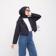 [BEST JACKET COLLECTION SCABBERS] ENZY CROP BLAZER / CROP BLAZER / BLAZER CROP / BLAZER MONOCHROME C