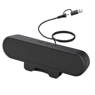 USB Monitor Speaker Bar 10W High Power Minimalist Computer Speakers for Desktop PC with Clip-on Wire