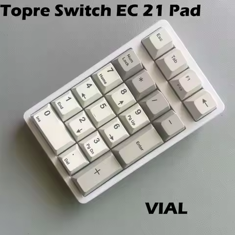 Topre Switch EC 21 Numeric Keypad Keyboard QMK 25g/35g/45g Presure Optional Vial Key-mapping support