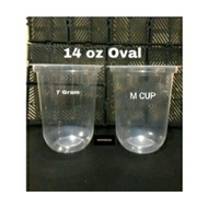 Pp Plastic Cup 14 Oz Oval (M CUP) 7 grams 1 roll 50 pcs