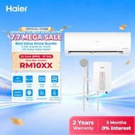 [Best Value Bundle] Haier 4 Star 1HP Inverter Air Conditioner+DC Inverter Silent Pump Water Heater 3