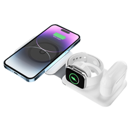 HOCE 3 In 1ที่ชาร์จไร้สายแม่เหล็กขาตั้งสำหรับ iPhone แผ่นพับ15 14 13 12 Pro MagSafe Airpods 3 Pro 2 1นาฬิกา Apple อัลตร้า8 7 6 5 15W สถานีแท่นชาร์จเร็ว