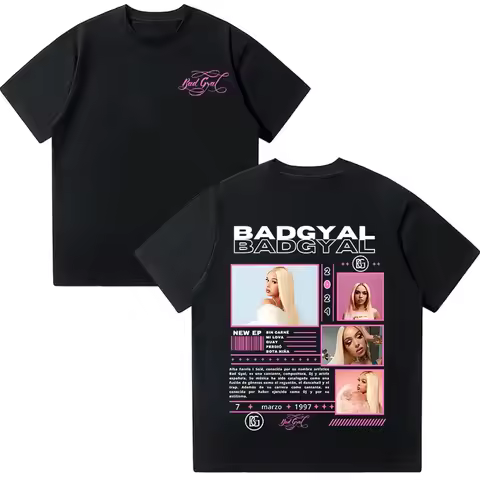 2026 Bad Gyal T Shirts Rapper Bad Gyal Women's Tee High Quality Cotton Women Clothing Pop Men T-shir