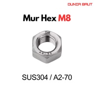 SS304 M8 Nut M8 Stainless Steel Nut/ M8 SUS304 Hex Nut/ A2-70/