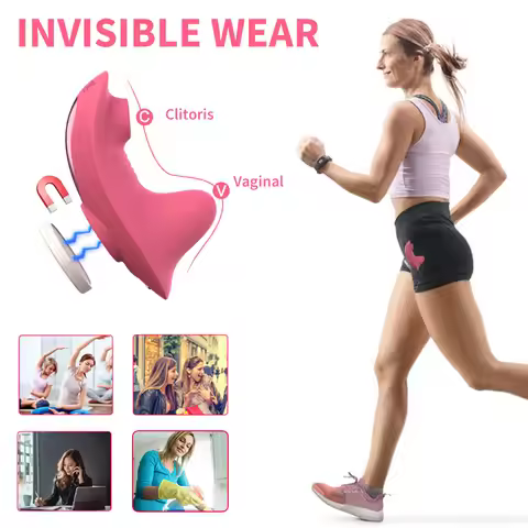 Wearing Jump Egg, Magnetic Adhesive Female Suction Vibrator, Invisible Wireless Remote-Control Massa