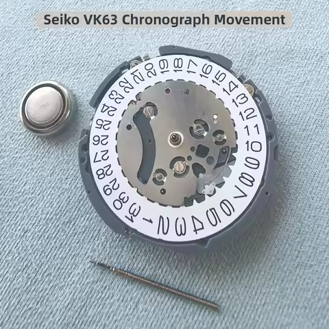 Japan Seiko VK63 VK63A High Accuracy Quartz Movement Chronograph Three Hands With Date Small Chronog