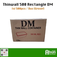 promo termurah grosir! thinwall dm 500 ml rectangle 500pcs original