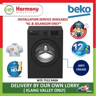 [KL &amp; SELANGOR ONLY] BEKO WTE7512XA0A 7kg Front Load Inverter Washing Machine (Black ) Mesin Basuh 洗衣机 ( Delivered By Seller - Klang Valley Only )