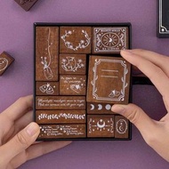 Tsuki Notebook Therapy Moonlight Spells Vintage Bullet Journal Stamps Set