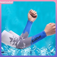 [Bety-t] Ice Silk Sleeve  Cuff UV Sun Protection Arm Sleeves Anti-Slip Men Women Long Gloves Outdoor
