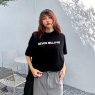 Men's and Women's loose-sleeved T-shirt with the word SEVEN MILLIONS, not hot, 4-way stretch Freesiz