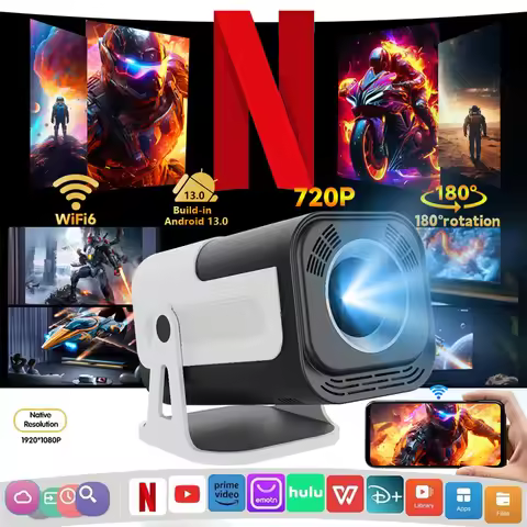 Projector HY320MINI 8K Android 14 Dual Wifi6 290ANSI Allwinner H726 BT5.2 1080P 1280*720P Home Cinem