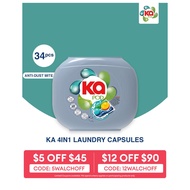 Ka 4in1 AntiBacterial Laundry Capsules 34 Pods - Anti Dust Mite