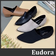 [Eudora] MIT Made in Taiwan Loafers Gentlemen's Shoes Low-heeled Shoes Leather Shoes Half-covered Sh