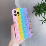 deserve9514Pop It Case Oppo A5S A3S A15 A54 4G A74 5G Unzip Color Pop Push Bubble Anti Tress Silicon