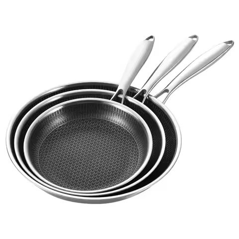 20 24 28cm Nonstick Frying Pan Stainless Steel Cooking Skillet PFOA Free Hybrid Frying Pan Kitchen F