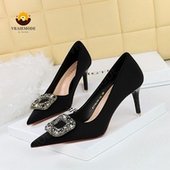 Fashion High-Heeled Shoes Woman Pumps with square crystal buckle High Heels Stiletto Party Women Sho