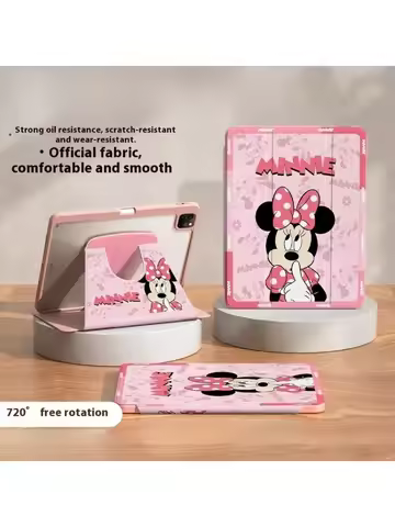 MINISO Mickey Minnie For iPad Case Funda IPad Air 3 4 5 Mini 6 7 Stand Protective Case Pro 4 5 11in 