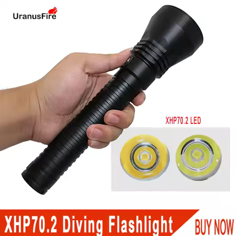 Uranusfire xhp70.2 diving flashlight 5000 Lumens LED 26650 battery underwater light waterproof lamp 