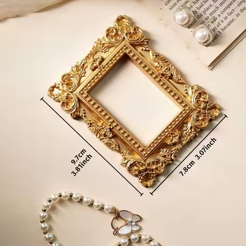 Vintage Gold DIY Shadow Box Frame DIY 3D Memory Display Frames Mini Photo Frames Photography Backgro