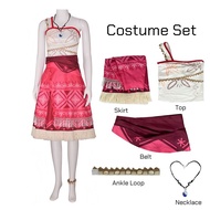 Tropical Island Princess Dress for Women Ocean Hawaiian Adventure Halloween Costume Skirt with Neckl