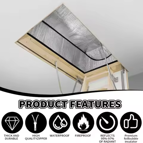 Attic Tent Insulation Cover With Attic Stairway Insulation Aluminum Foil Covers 25x 54x11 Inch Water
