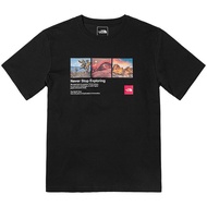 North face Summer Outdoor Exploration Series Landscape Pattern Letter Printing Crew Neck Short Sleev
