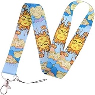 Sun Woman Face Eyes Closed Clouds Tarot Cards Reading Fortune Telling Astrology 17.7" Neck Lanyard K