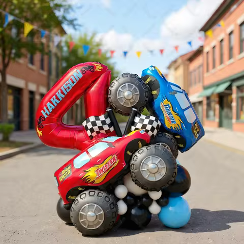 27pcs Truck Balloon Car Themed 3nd 4th 5th Boy Birthday Party Supplies Happy Birthday Truck Helium B
