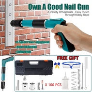 Nail Gun Nail Puncher Manual Concrete Nail Gun Kit 5 Speed Nail Shooting Machine Wall Fastening Tool