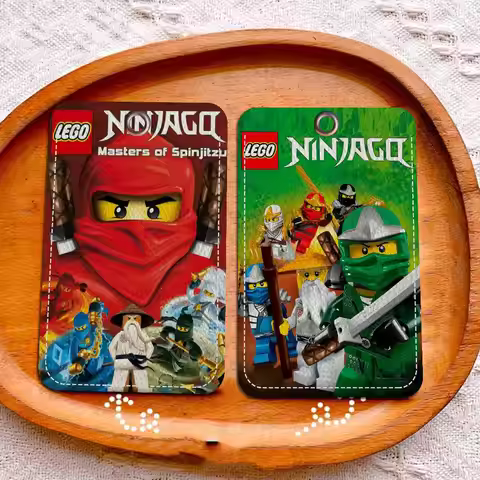 L-Lego N-Ninjago Zane PU Soft Leather Rectangular Key Card Holder Induction Elevator Protection Cove
