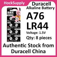 [8pcs] Duracell LR44 A76 AG13 LR1154 357 Battery Alkaline Battery 1.5V [Authentic][FAST SHIP OUT]